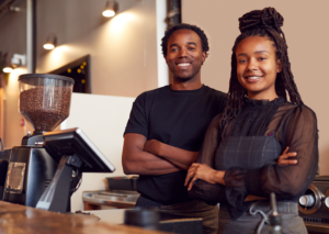 Diverse group of temporary staff working together in an office environment