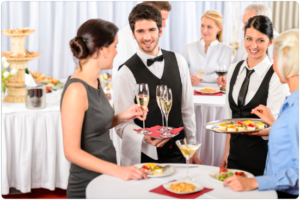 Temporary staff working in a catering environment